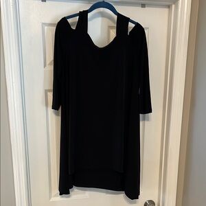 Chico's Black Asymmetrical Tunic with 3/4 Sleeves